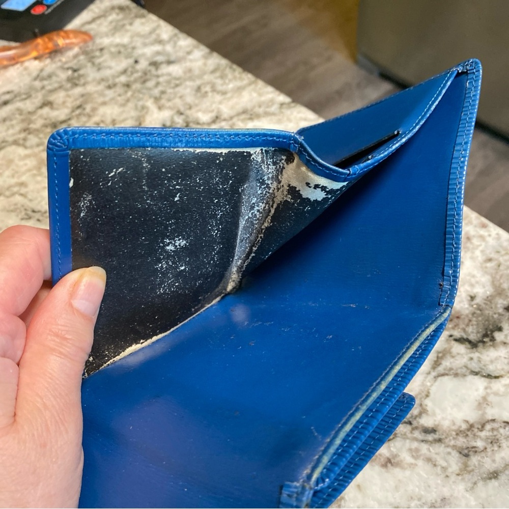 Louis Vuitton women bifold blue wallet monogram made in France good condition - Picture 8 of 9